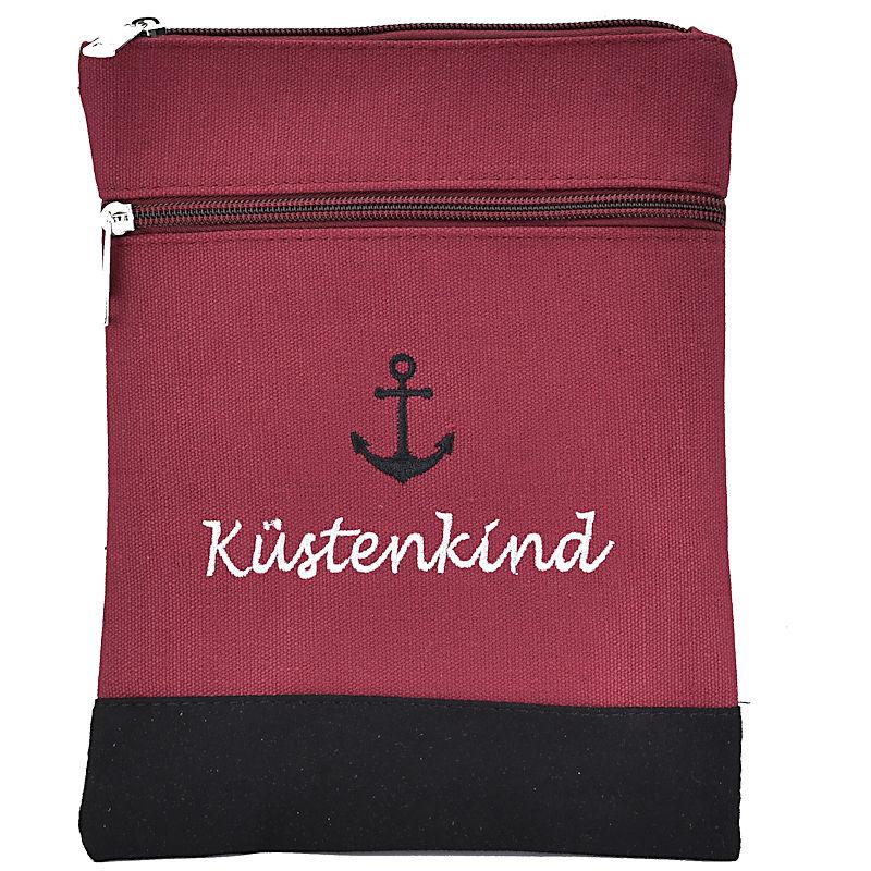 Handtasche Patchwork Crossbag Anker Küstenkind rot